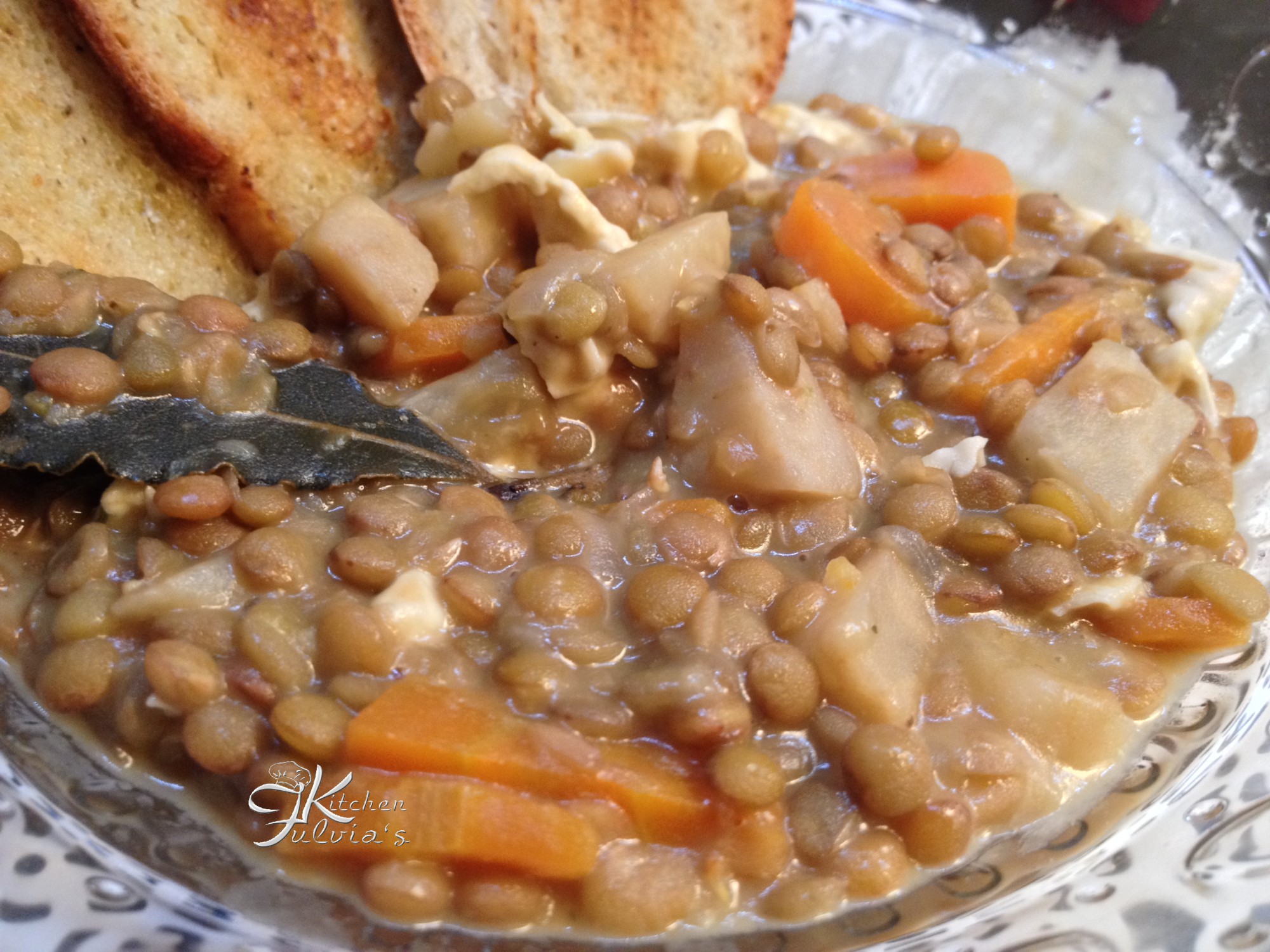Lenticchie stufate con sedano rapa e Camembert