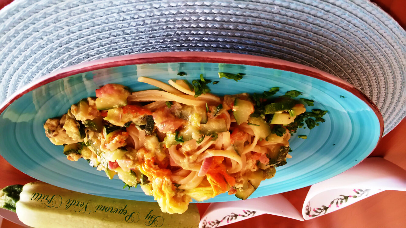 Linguine alla carbonara di verdure