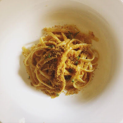 Linguine aop con pane profumato