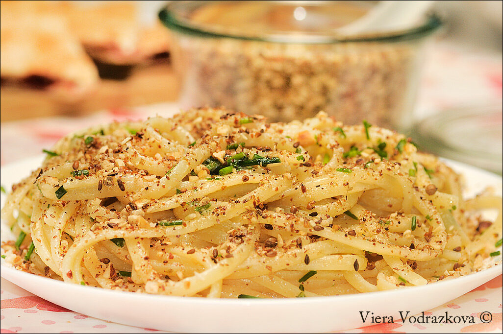 Linguine con miscella egiziana dukkah