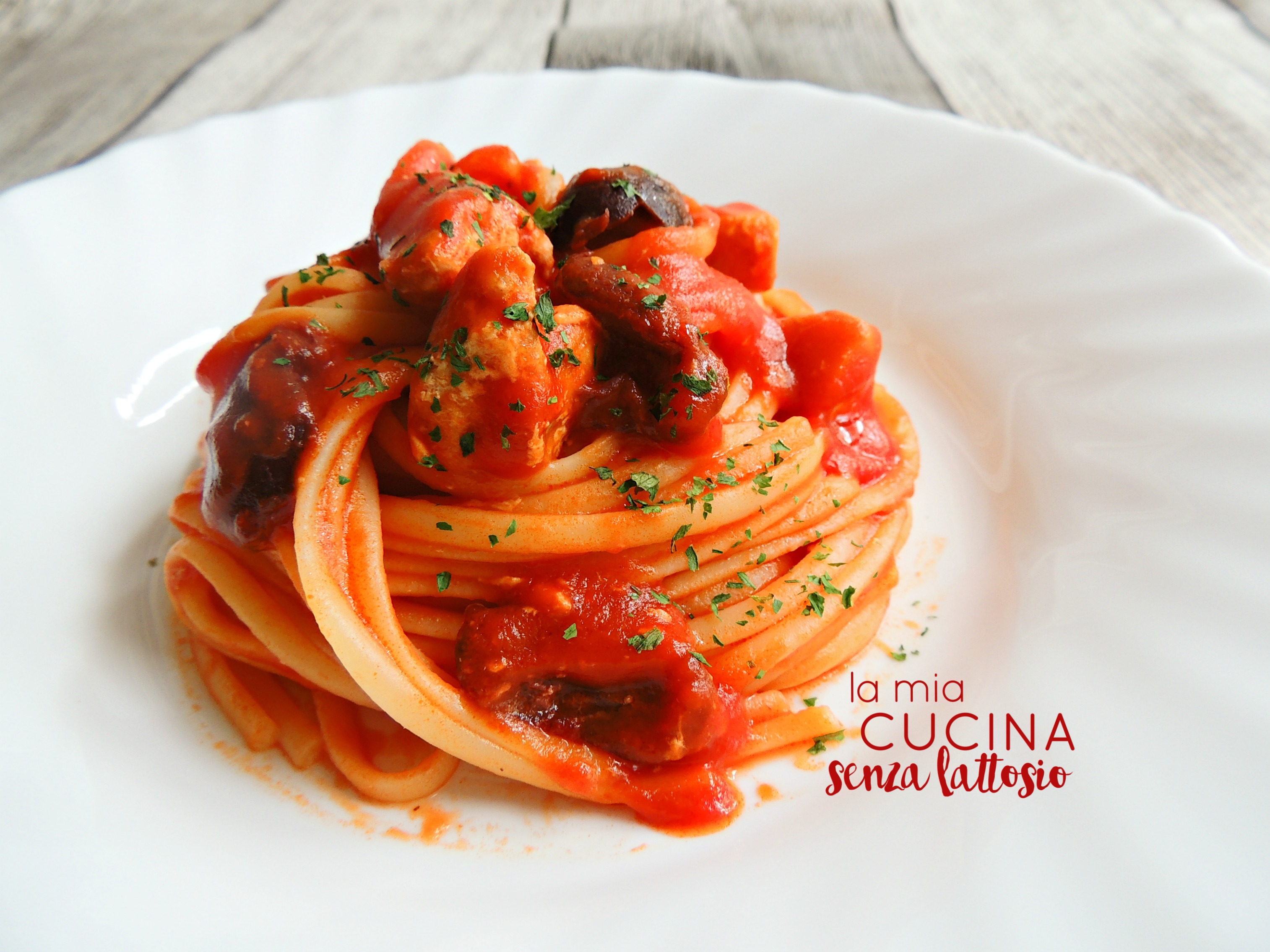 Linguine con sugo di pesce spada – senza lattosio