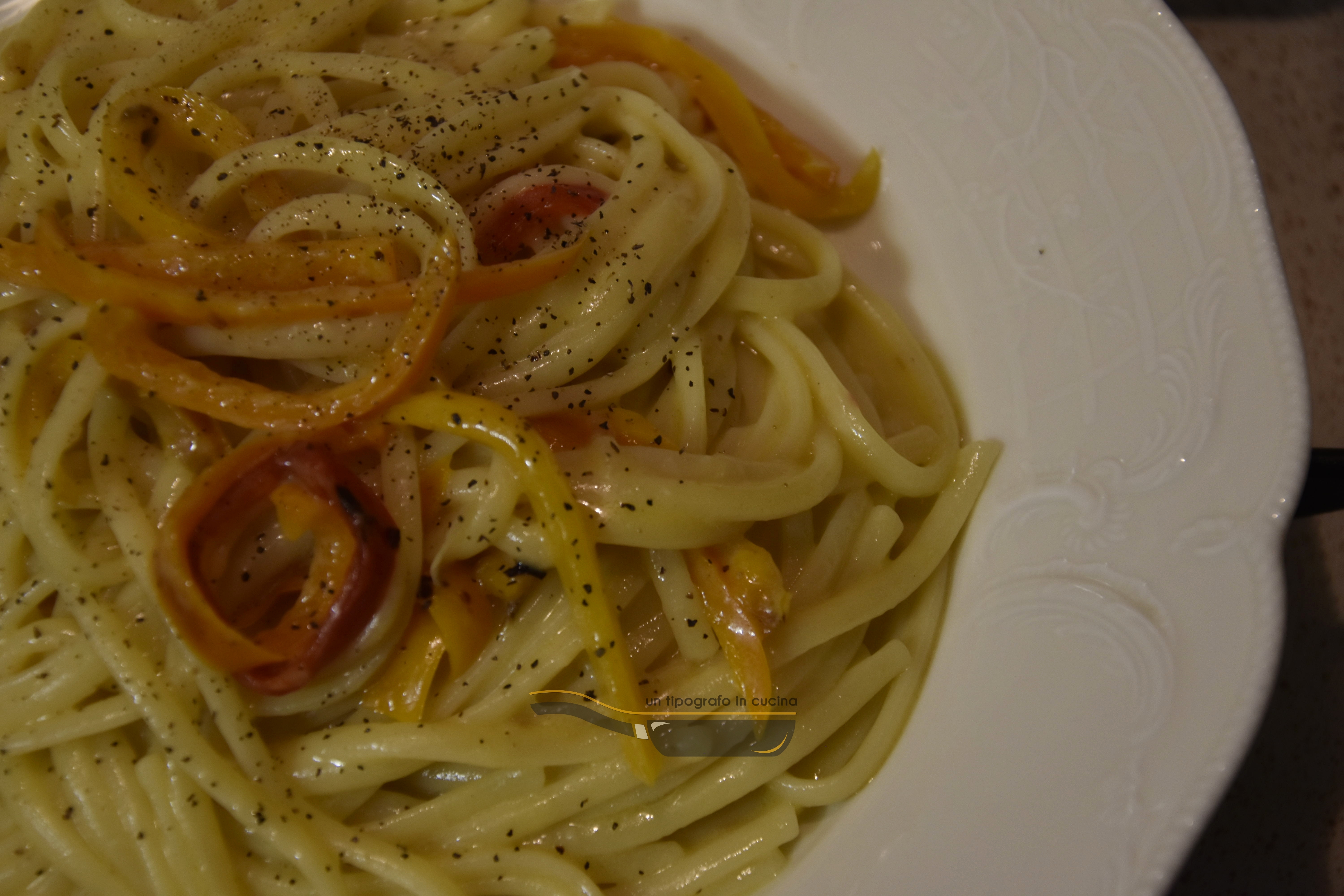 Linguine panna e peperoni dolci…