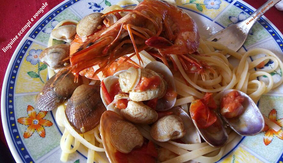 Linguine scampi e vongole