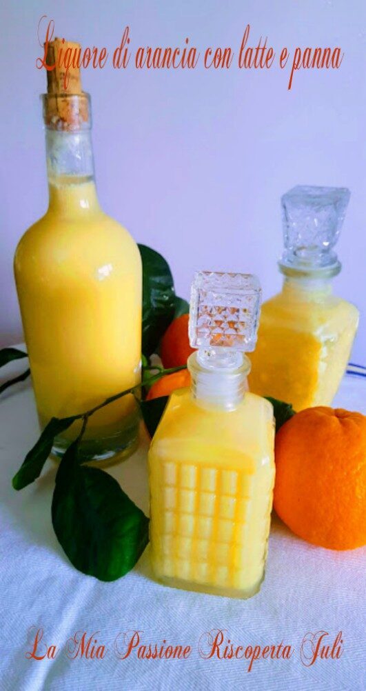 Liquore di arancia con latte e panna