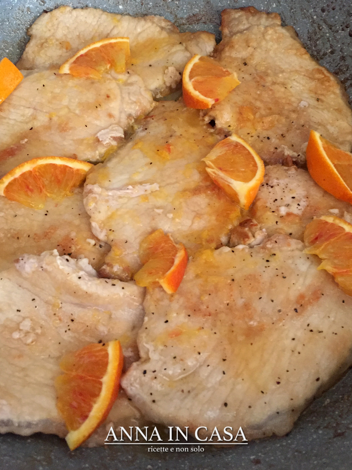 Lonza cognac e succo d'arancia