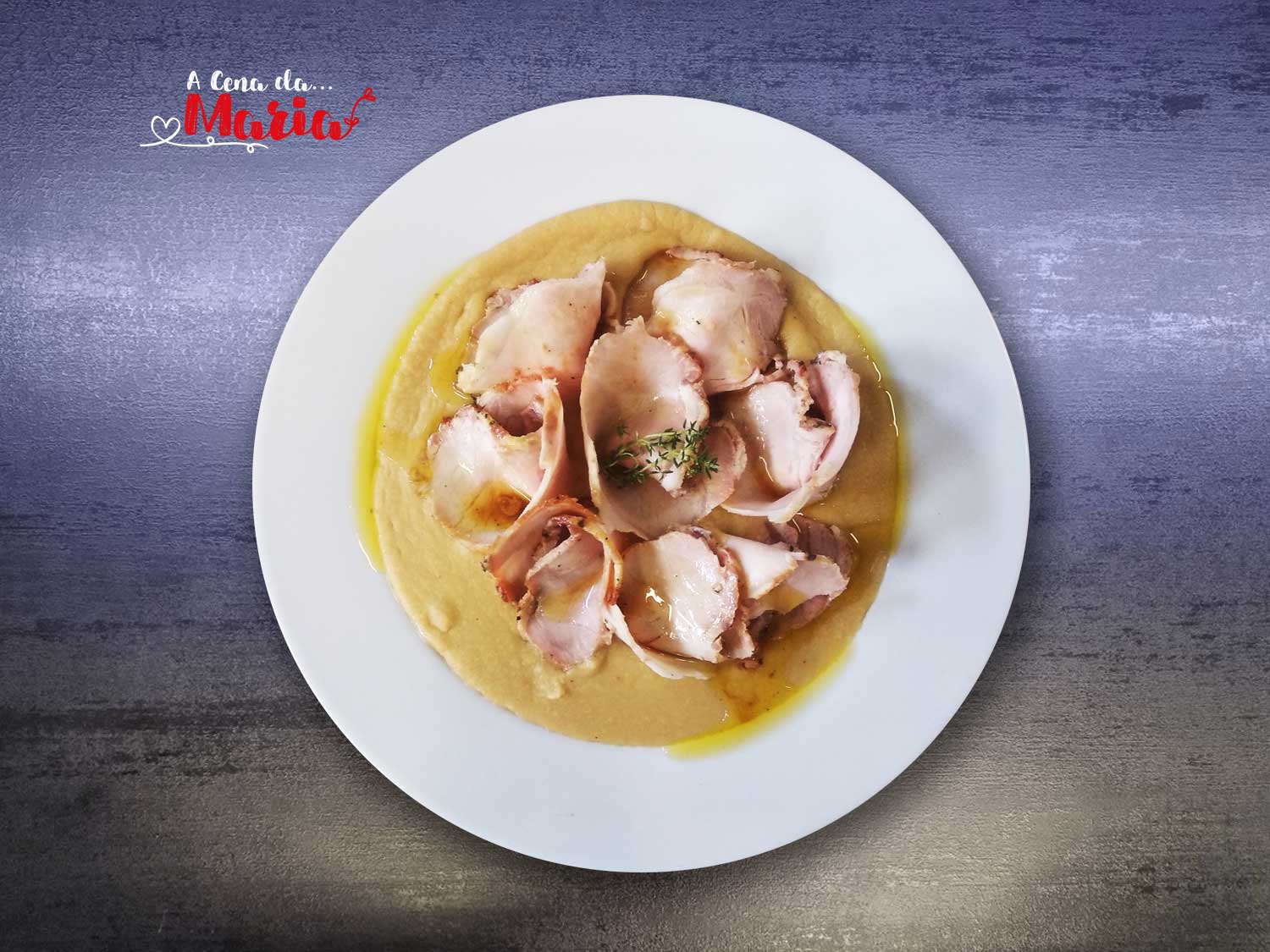 Lonza di maiale con crema di ceci