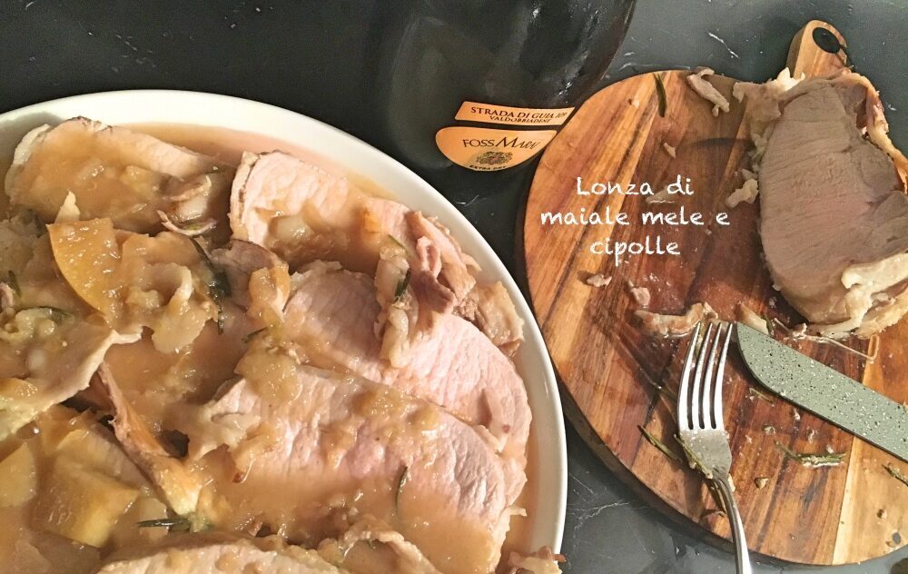 Lonza di maiale con mele e cipolle