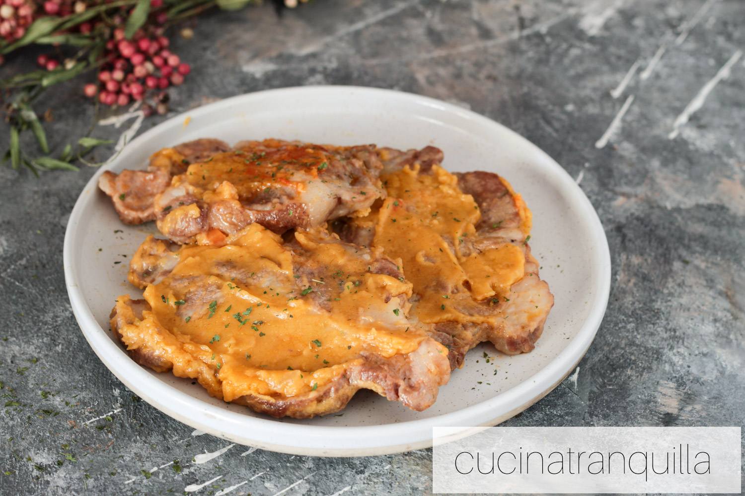 Lonza in salsa di carote