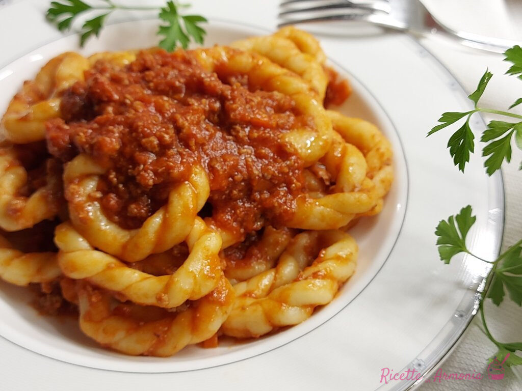 Lorighittas al ragù di carne