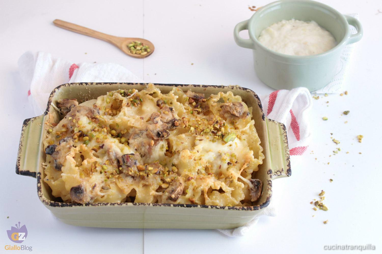 Mafaldine al forno con funghi