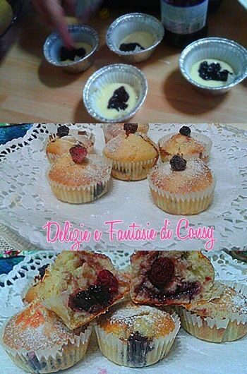 Maffin con confettura di frutti di bosco