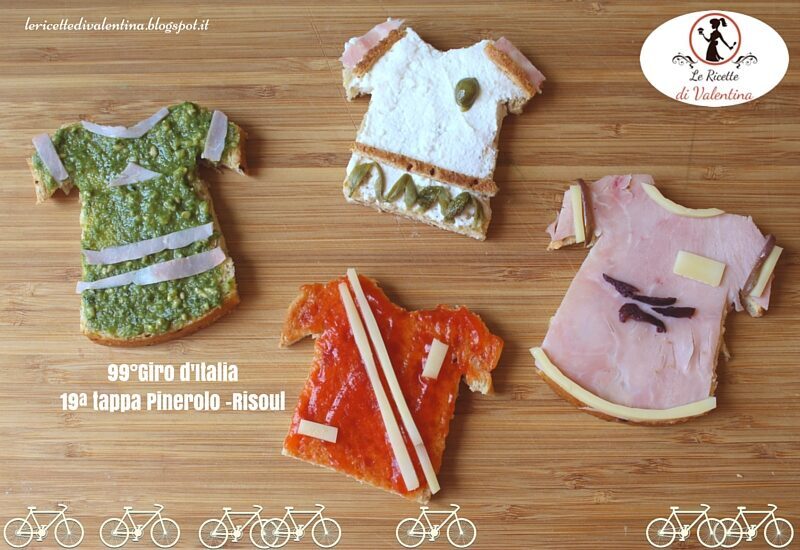 Maglie dei ciclisti in onore della tappa in val varaita del 99° giro d’italia