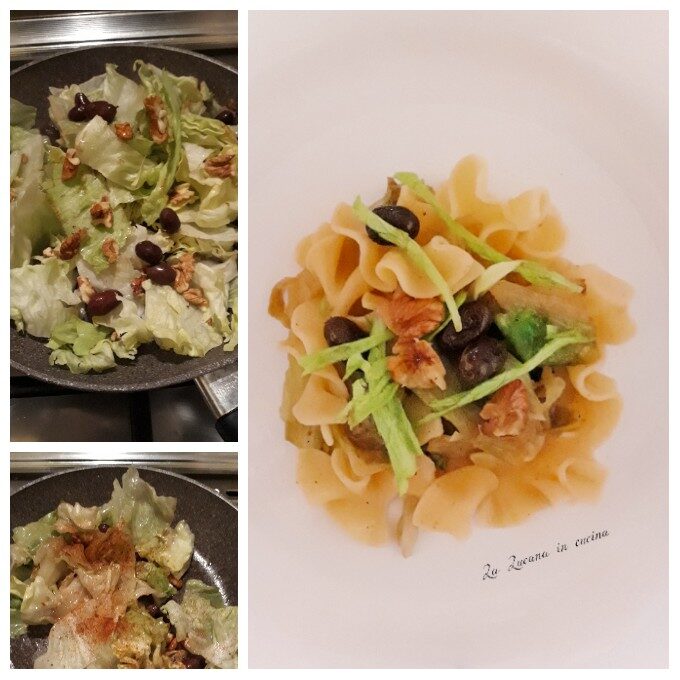 Maltagliati con lattuga e noci alla paprika