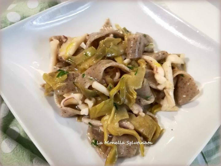 Maltagliati di saraceno con seppie e carciofi
