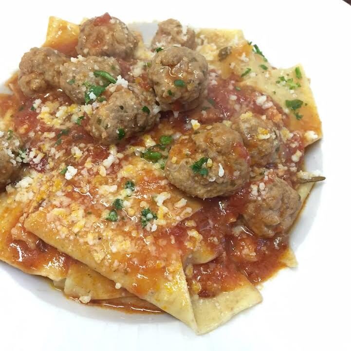 Maltagliati integrali con polpettine