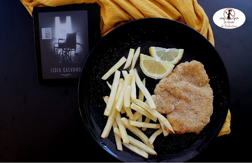 Mangia cio` che leggi 124: cotoletta e patatine (in friggitrice ad aria) ispirate da h di lidia calvano