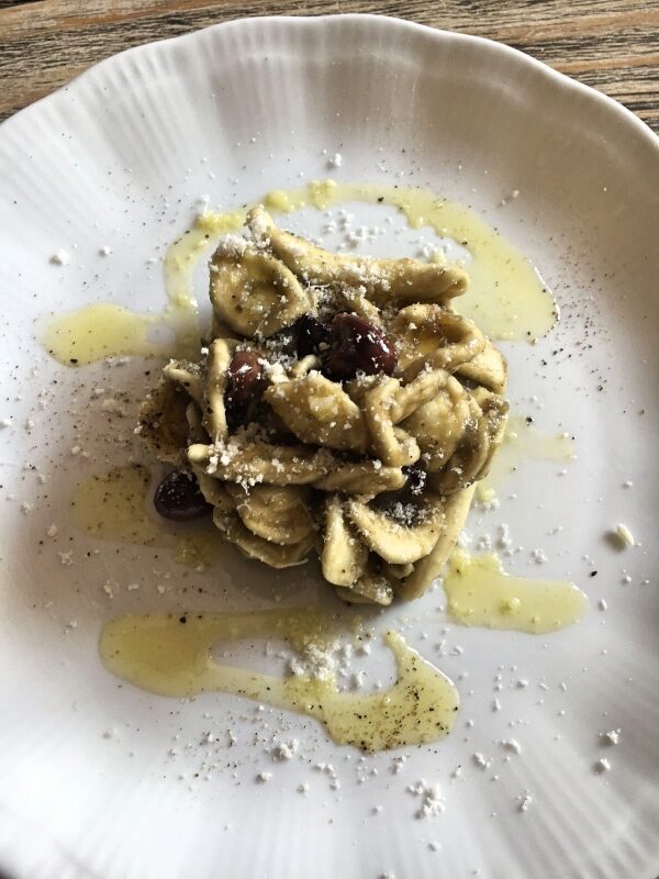 Maritati alla crema di melanzane con olive taggiasche