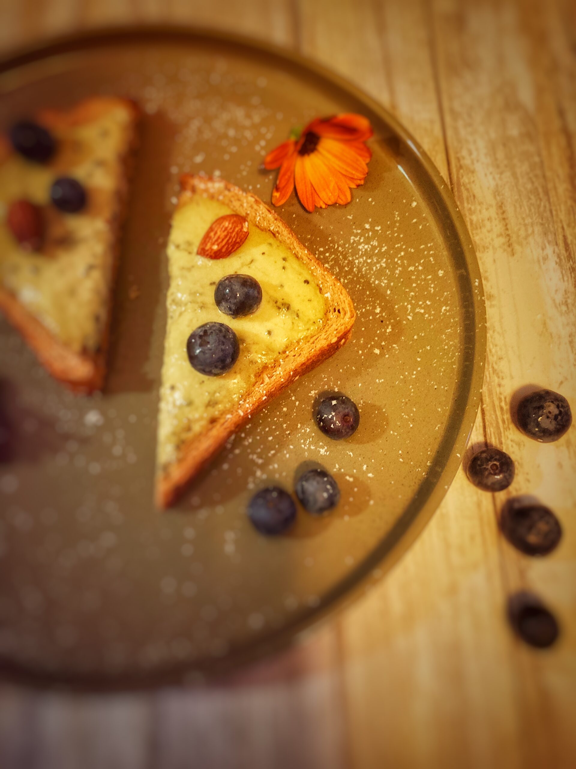 Matcha custard toast