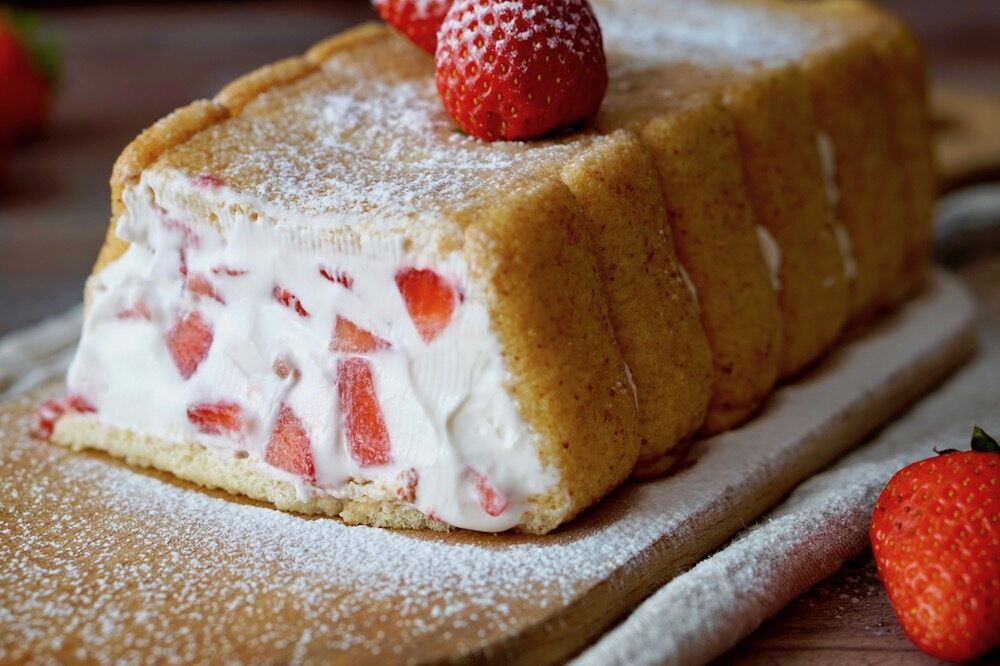 Mattonella alle fragole e mascarpone
