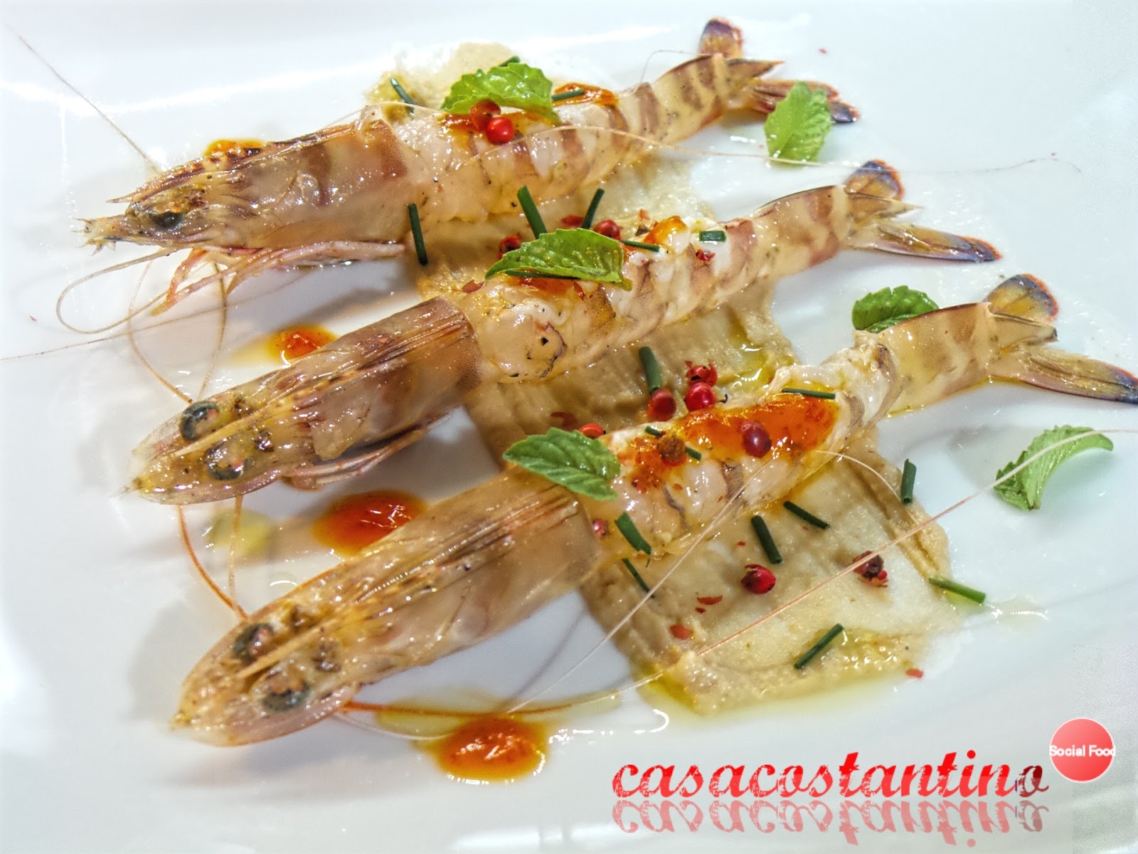 Mazzancolle marinate con confettura di peperoni piccante