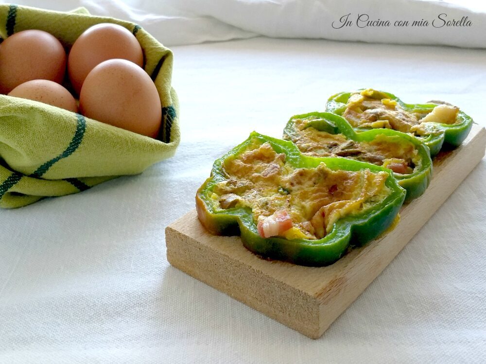 Medaglioni di peperone ripieni di frittata