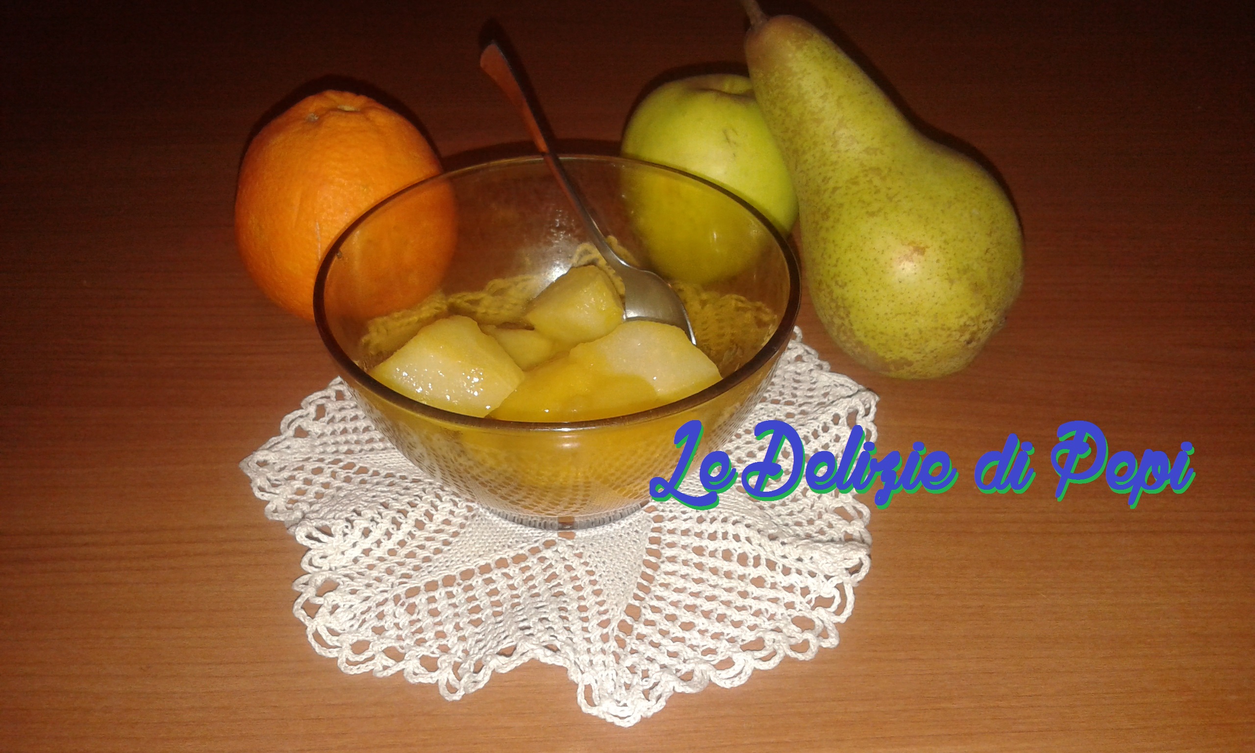 Mela e pera cotte nel succo d’arancia
