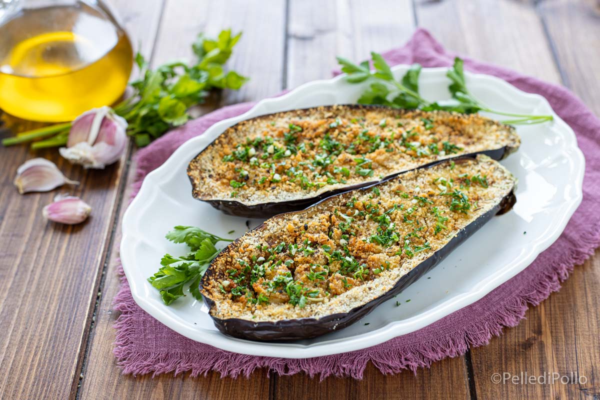 Melanzane a scacchiera gratinate