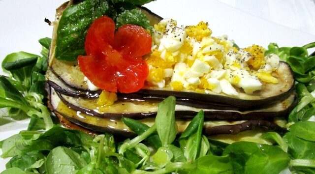Melanzane alla griglia con uova