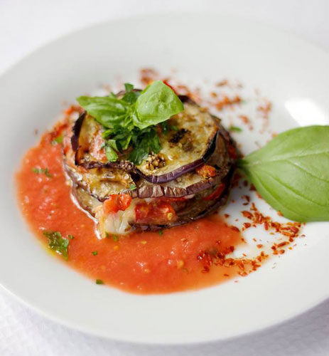 Melanzane con champignon e mozzarella