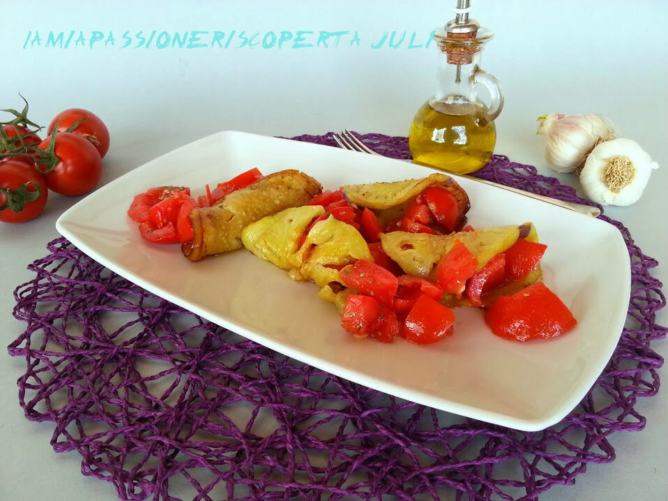 Melanzane con pomodorini e aglio
