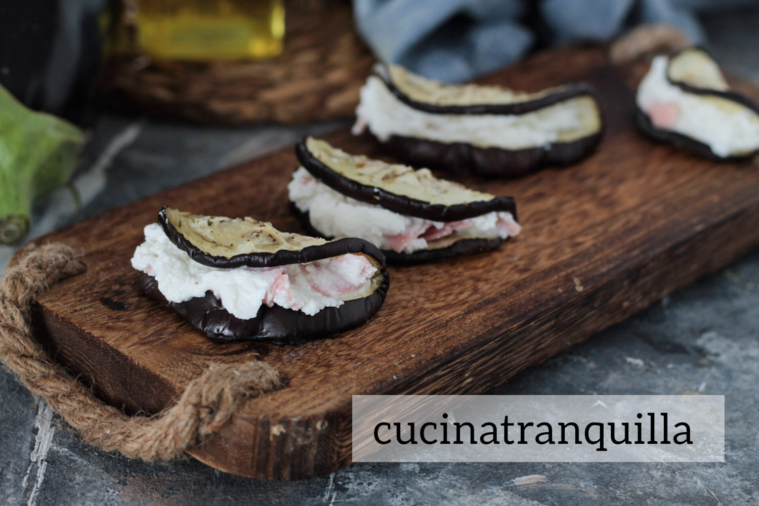 Melanzane farcite con ricotta e prosciutto cotto