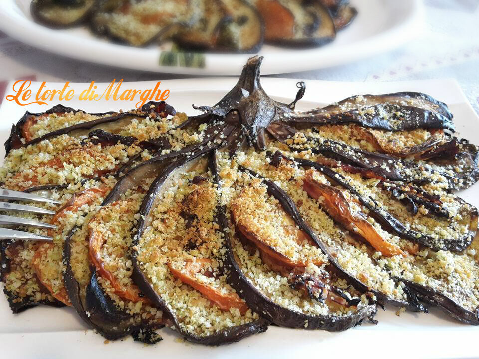 Melanzane gratinate al forno a ventaglio