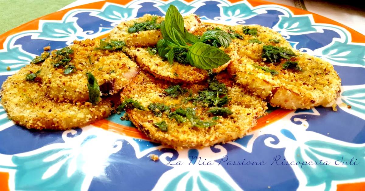 Melanzane impanate al forno con menta