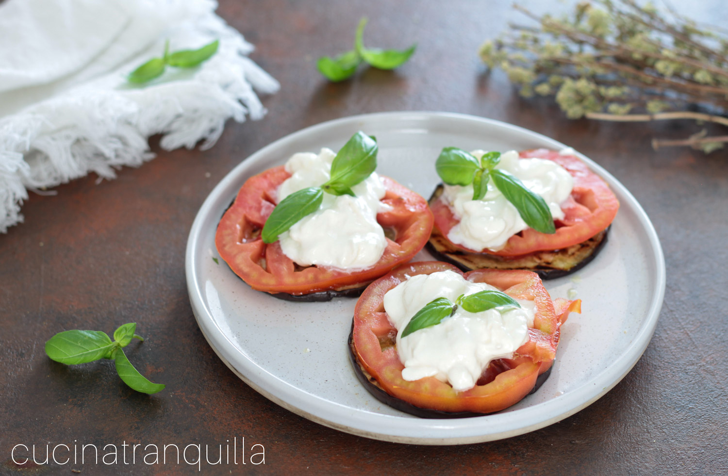 Melanzane pomodoro e stracciatella