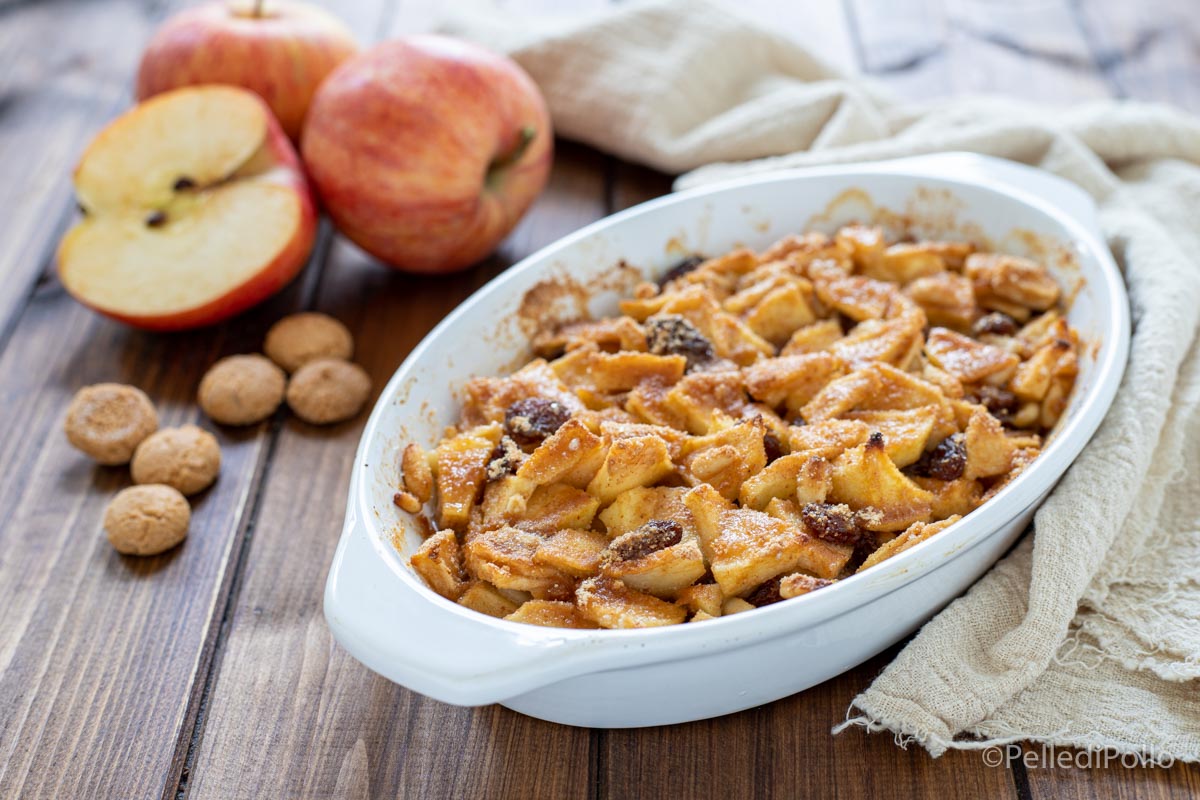 Mele al forno gratinate con uvetta e pinoli