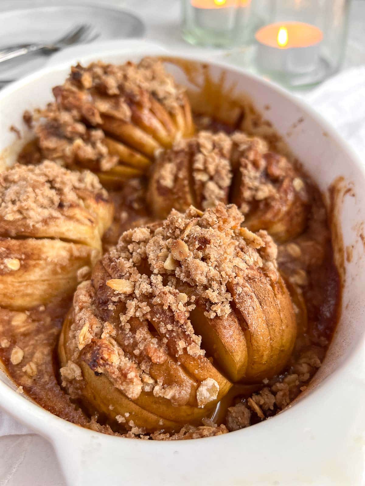 Mele cotte al forno stile hasselback