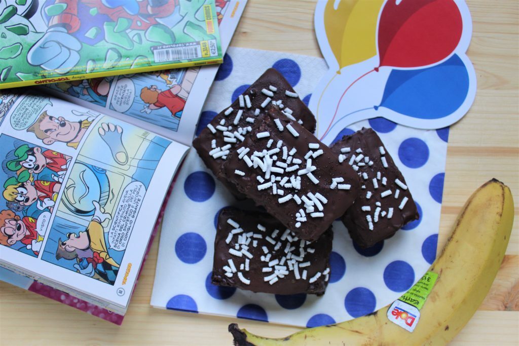 Merendine al cioccolato e banane sane e fatte in casa