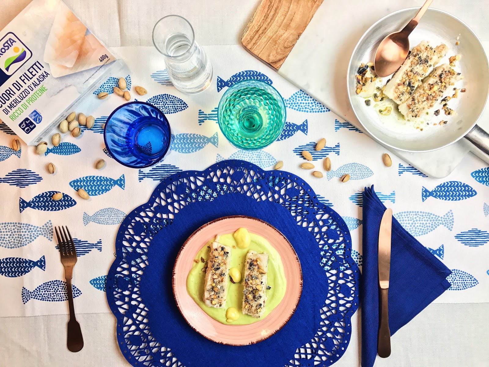 Merluzzo alla piastra con crema di avocado