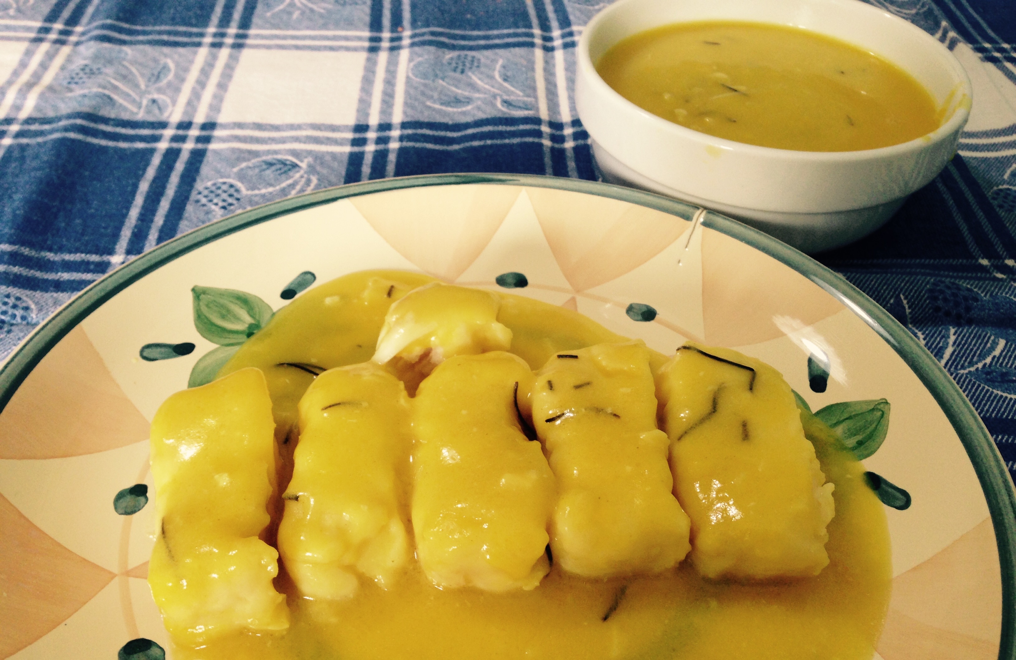 Merluzzo con crema allo zafferano