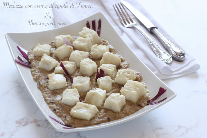 Merluzzo con crema di cipolle di tropea