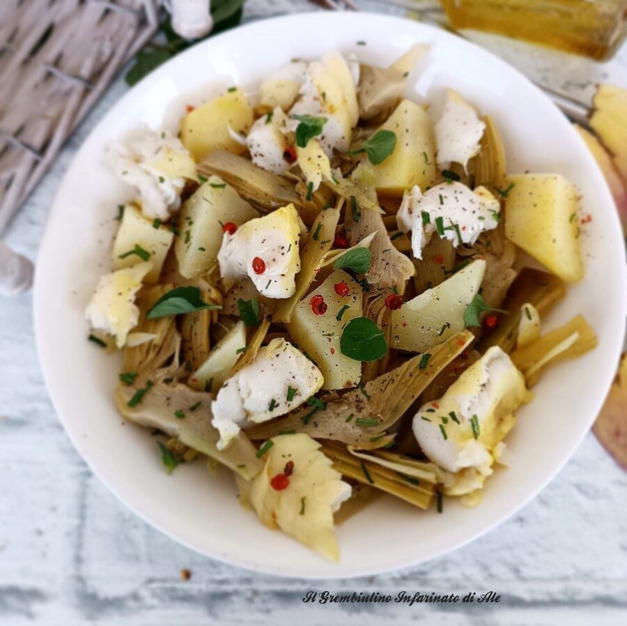 Merluzzo con patate e carciofi