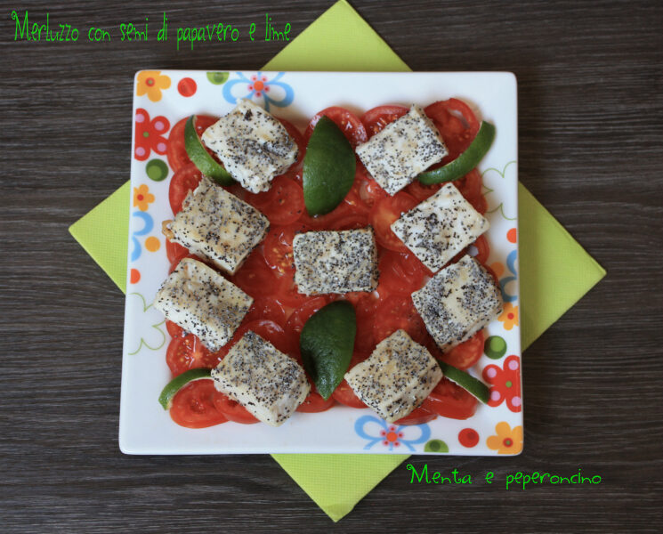 Merluzzo con semi di papavero e lime