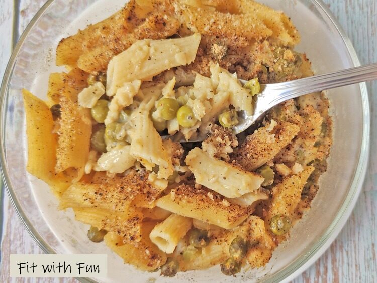 Merluzzo gratinato con piselli e besciamella proteico senza glutine
