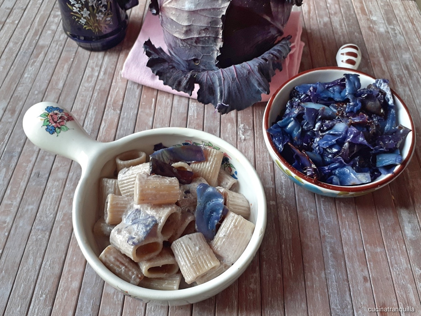 Mezze maniche alla crema di cavolo rosso