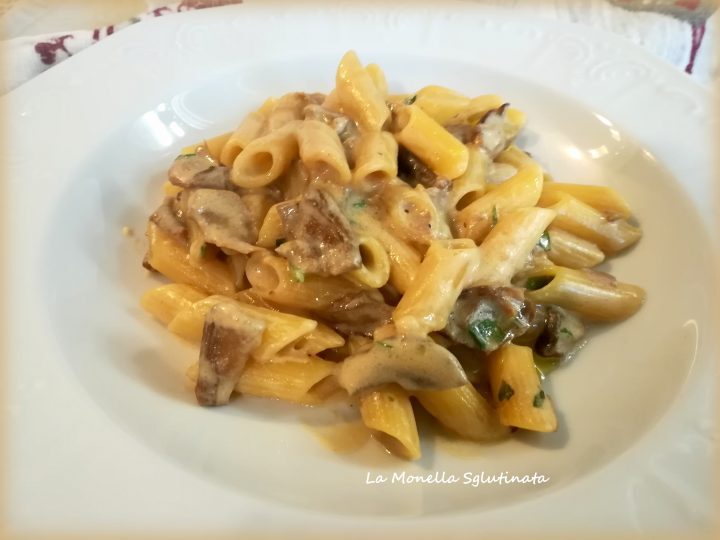 Mezze penne robiola e funghi porcini