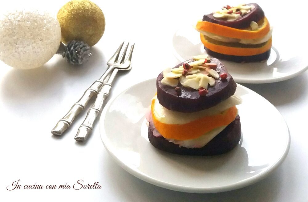 Millefoglie alla rapa rossa con arancia e finocchio