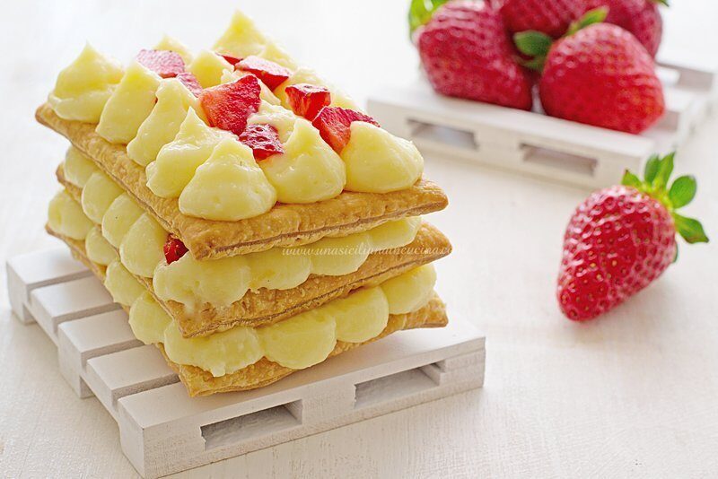 Millefoglie con crema e fragole golosa