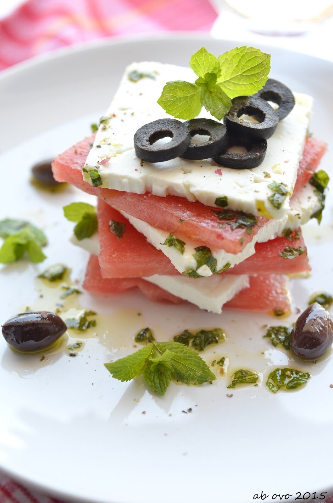 Millefoglie di feta e anguria
