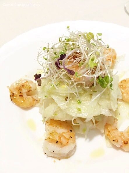 Millefoglie di finocchio, arancia e mazzancolle e il nuovo progetto “super healthy me”