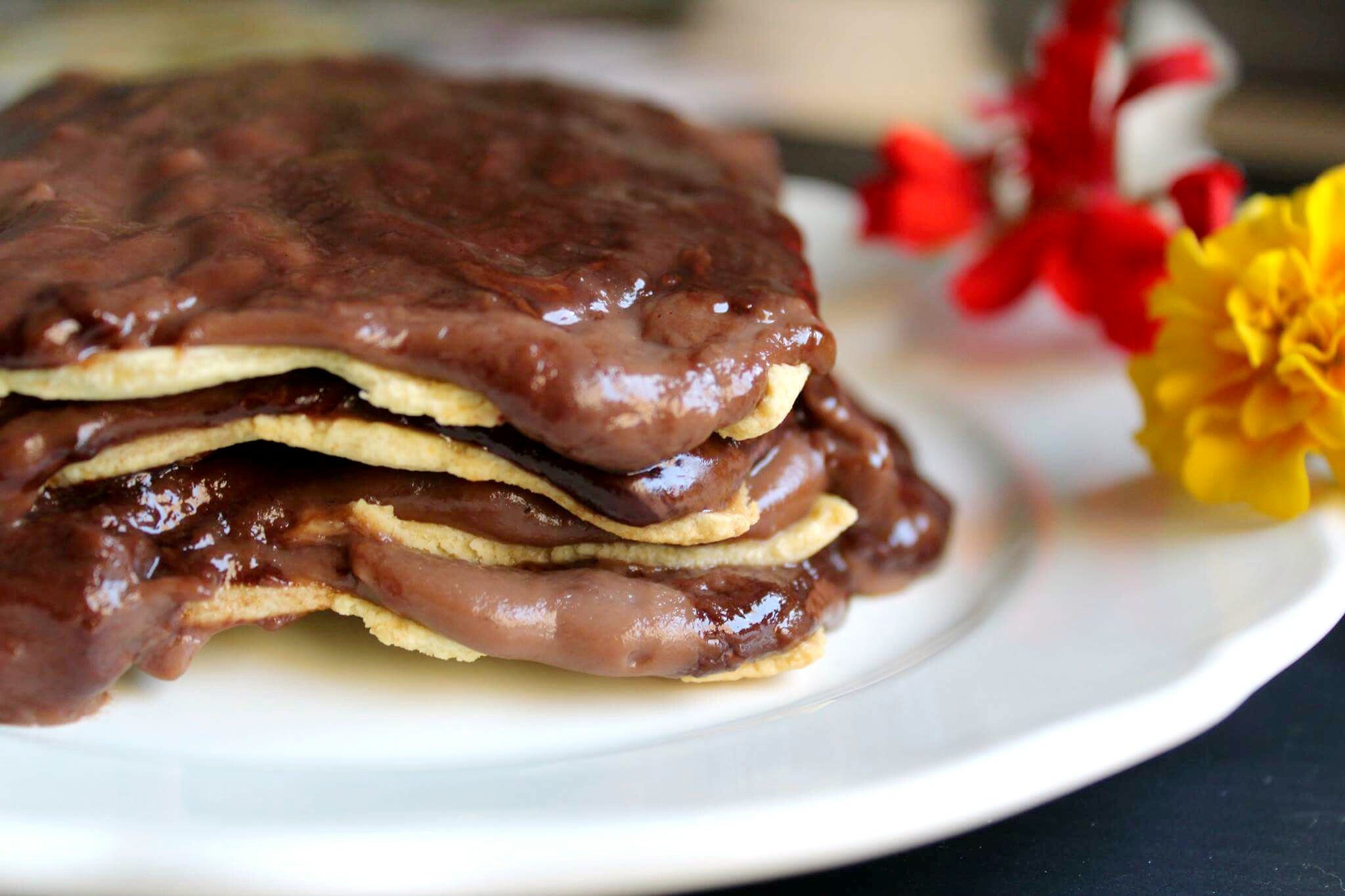 Millefoglie di lasagne con crema al cioccolato